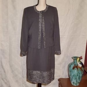 TAHARI Arthur S. Levine Gray Dress and Jacket size